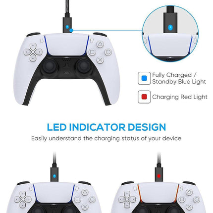 For PS5 Controller 3M USB Type-C Braided Fast Charging Cable for PS5 NS PRO.