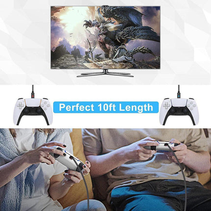 For PS5 Controller 3M USB Type-C Braided Fast Charging Cable for PS5 NS PRO.