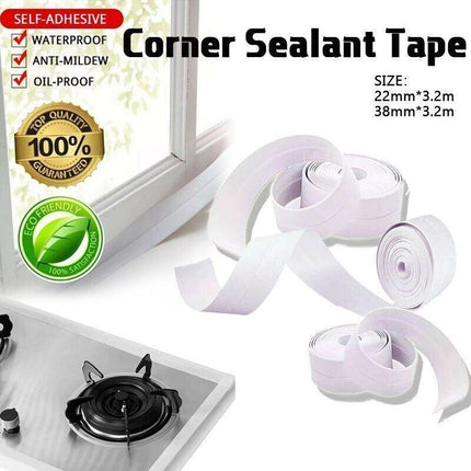 Kitchen Bathroom Sink Sealing Strip Waterproof Tape 3.2M White Easy to Clean White - 22mm*3.2m.
