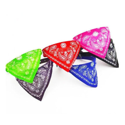 Adjustable Bandana Collar with Bell for Small Dogs and Cats Triangle Scarf Style - Red.