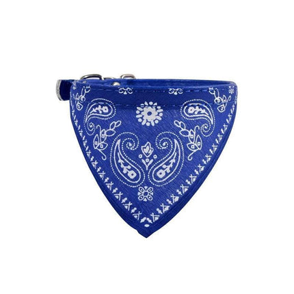 Adjustable Bandana Collar with Bell for Small Dogs and Cats Triangle Scarf Style - Red.