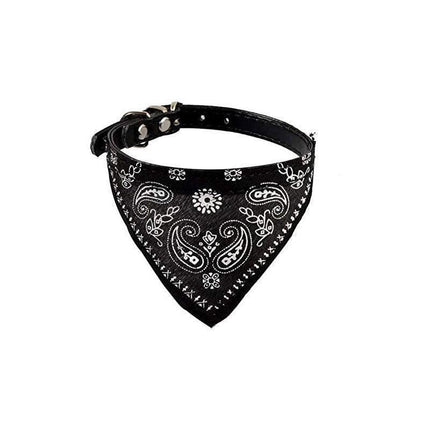 Adjustable Bandana Collar with Bell for Small Dogs and Cats Triangle Scarf Style - Red.