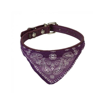 Adjustable Bandana Collar with Bell for Small Dogs and Cats Triangle Scarf Style - Red.