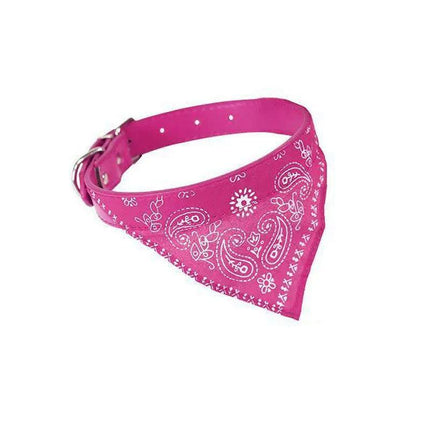 Adjustable Bandana Collar with Bell for Small Dogs and Cats Triangle Scarf Style - Red.