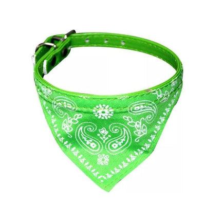 Adjustable Bandana Collar with Bell for Small Dogs and Cats Triangle Scarf Style - Red.