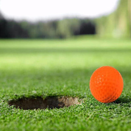 Indoor Outdoor Golf Training Foam Balls 12 Pack PU Soft Practice Accessories - Orange.