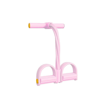 Multi-Function Exercise Tension Rope Foot Pedal Resistance Fitness Pull Bands - Pink.
