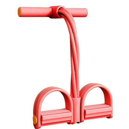 Multi-Function Exercise Tension Rope Foot Pedal Resistance Fitness Pull Bands - Pink.