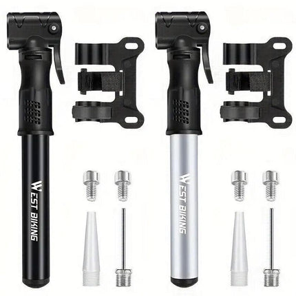 Portable Bicycle Pump Mini Inflatable Tube Pump Tire Inflator for Bike Cycling - Black.