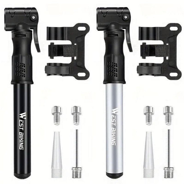 Portable Bicycle Pump Mini Inflatable Tube Pump Tire Inflator for Bike Cycling - Black.