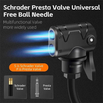 Portable Bicycle Pump Mini Inflatable Tube Pump Tire Inflator for Bike Cycling - Black.