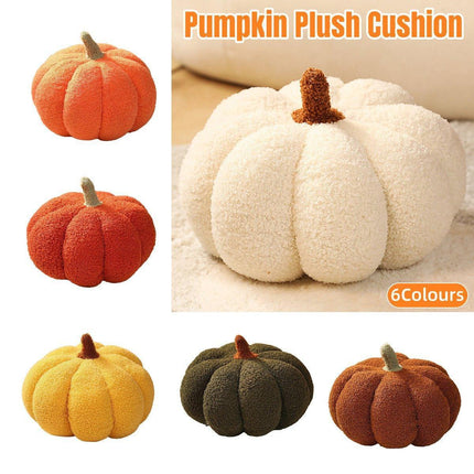 Soft Plush Pumpkin Pillow Cushion Sofa Living Room Bay Window Decor Indoor Toy - Orange.