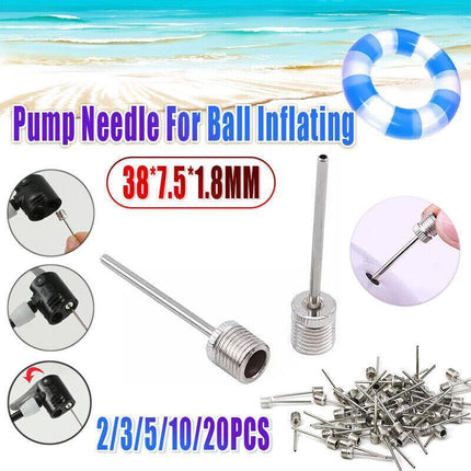 Stainless Steel Ball Pump Needle Inflator Pin for Football Basketball Volleyball - 3PCS.