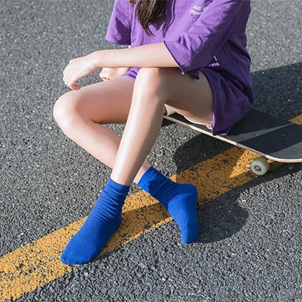 Olid Pure Colour Formal Socks Cotton Fashion Casual Breathable Crew Socks - Green 2 Pairs.