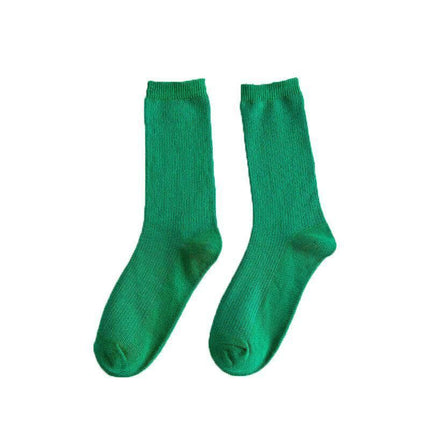 Olid Pure Colour Formal Socks Cotton Fashion Casual Breathable Crew Socks - Blue 4 Pairs.