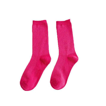 Olid Pure Colour Formal Socks Cotton Fashion Casual Breathable Crew Socks - Blue 4 Pairs.