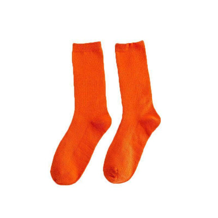 Olid Pure Colour Formal Socks Cotton Fashion Casual Breathable Crew Socks - Blue 4 Pairs.