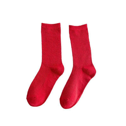 Olid Pure Colour Formal Socks Cotton Fashion Casual Breathable Crew Socks - Blue 4 Pairs.