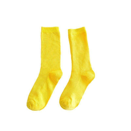 Olid Pure Colour Formal Socks Cotton Fashion Casual Breathable Crew Socks - Blue 4 Pairs.