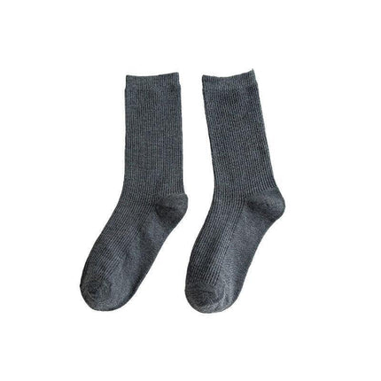 Olid Pure Colour Formal Socks Cotton Fashion Casual Breathable Crew Socks - Blue 4 Pairs.