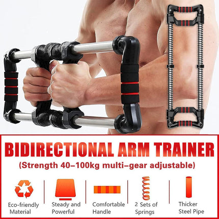 Arm Trainer Pull Press Bar 100kg Resistance Chest Abdomen Home Fitness Equipment.