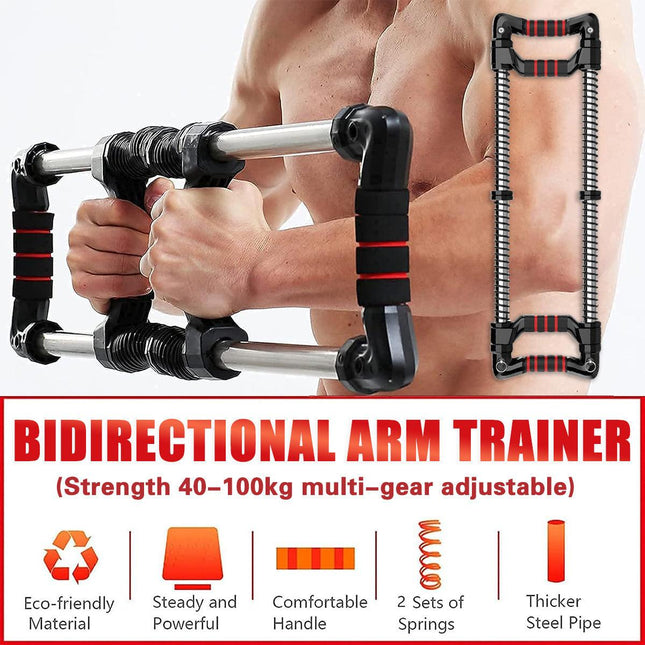 Arm Trainer Pull Press Bar 100kg Resistance Chest Abdomen Home Fitness Equipment.