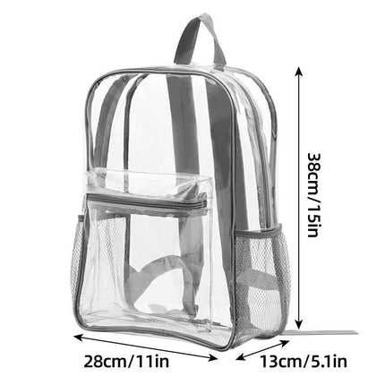 Waterproof Transparent Backpack Double Shoulder Large Capacity School Travel Bag.