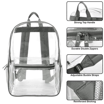 Waterproof Transparent Backpack Double Shoulder Large Capacity School Travel Bag.