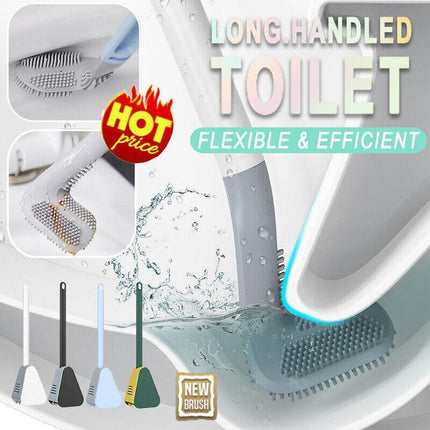 Golf Toilet Brush Long-Handled Toilet Brush Wall-Mounted Silicone Toilet Brush - White.