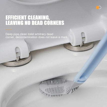 Golf Toilet Brush Long-Handled Toilet Brush Wall-Mounted Silicone Toilet Brush - White.