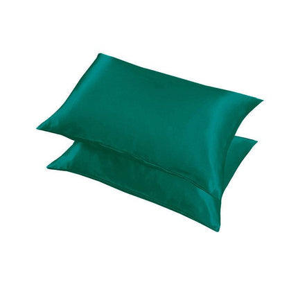 2X Satin Pillow Case Bedroom Pillowcase Cushion Covers Home Decor Luxury Slip - Black.