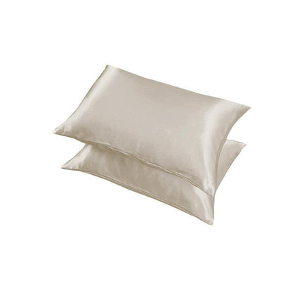 2X Satin Pillow Case Bedroom Pillowcase Cushion Covers Home Decor Luxury Slip - Black.