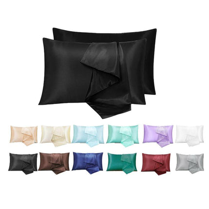 2X Satin Pillow Case Bedroom Pillowcase Cushion Covers Home Decor Luxury Slip - Light Green.