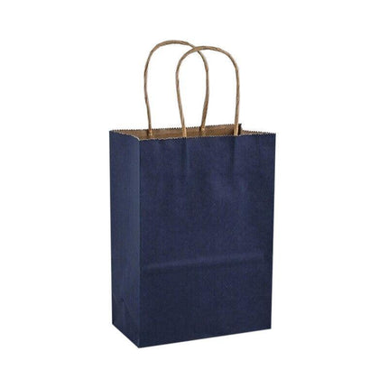 20pcs Small Kraft Paper Gift Bags with Handles for Shopping Party Favour - Dark Purple.