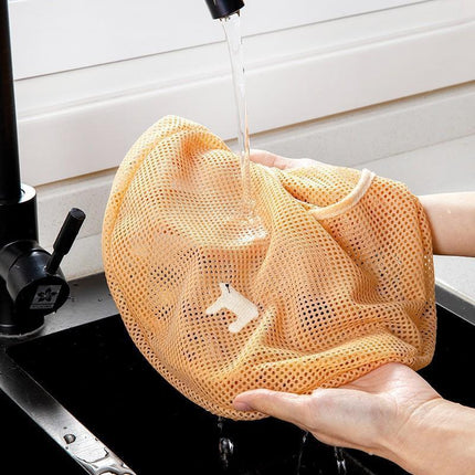 Vegetable Onion Potato Hanging Bag Kitchen Garlic Ginger Mesh Storage Bag - Dark Blue.