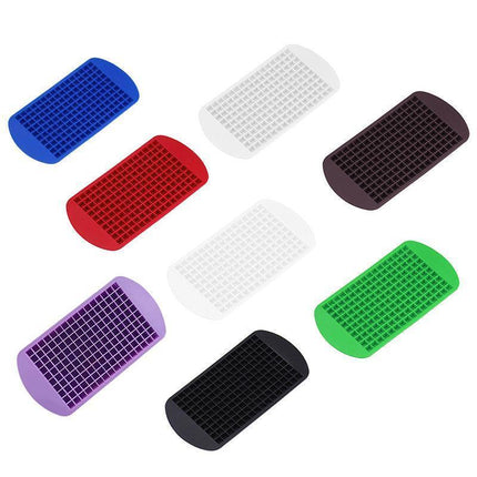160 Grids Silicone Ice Cube Tray Ice Maker Mold Mini Frozen Cubes for Drink DIY - Red.