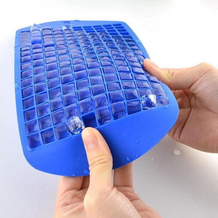 160 Grids Silicone Ice Cube Tray Ice Maker Mold Mini Frozen Cubes for Drink DIY - Red.