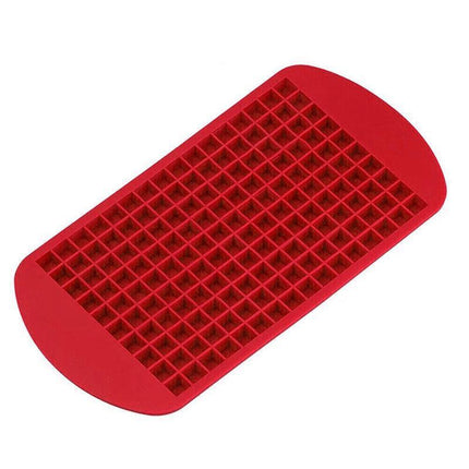 160 Grids Silicone Ice Cube Tray Ice Maker Mold Mini Frozen Cubes for Drink DIY - Red.