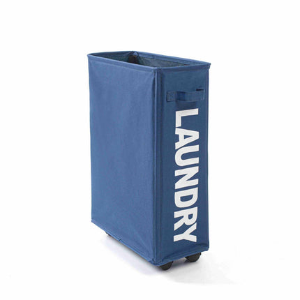 Large Foldable Laundry Washing Clothes Storage Bag Hamper Basket Bin Organiser - Navy.