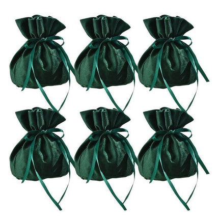 6PCS Velvet Cloth Drawstring Bags Gift Bag Jewelry Ring Pouch Earring Favor - Yellow-6PCS.