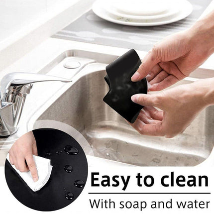 Gas Stove Burner Covers Reusable Hob Protectors Non Stick Liner Pad 4 Pcs - 4 PCS Black.