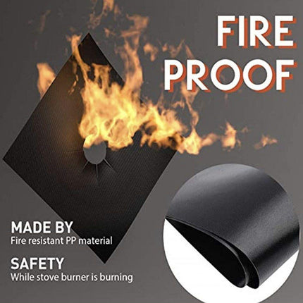 Gas Stove Burner Covers Reusable Hob Protectors Non Stick Liner Pad 4 Pcs - 4 PCS Silver.