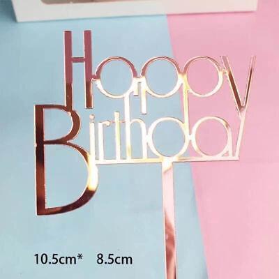 Happy Birthday Acrylic Cake Topper Cake Decoration Golden Silver Party - R20.