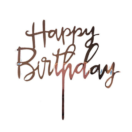 Happy Birthday Acrylic Cake Topper Cake Decoration Golden Silver Party - R20.