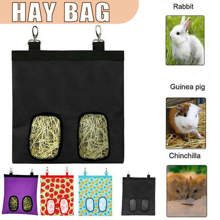 Hay Bag Guinea Pig Rabbit Feeding Bag Animal Hay Feeder Bag Hanging Feeder - Yellow.