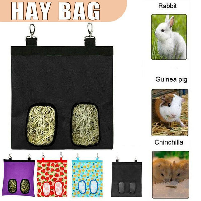 Hay Bag Guinea Pig Rabbit Feeding Bag Animal Hay Feeder Bag Hanging Feeder - Yellow.