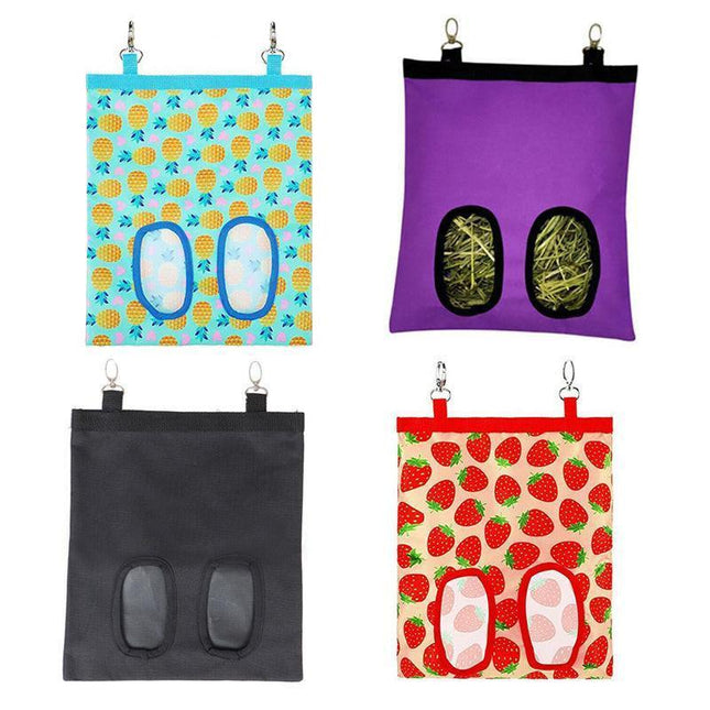 Hay Bag Guinea Pig Rabbit Feeding Bag Animal Hay Feeder Bag Hanging Feeder - Yellow.