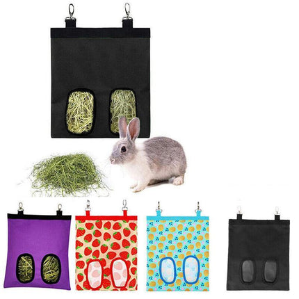 Hay Bag Guinea Pig Rabbit Feeding Bag Animal Hay Feeder Bag Hanging Feeder - Yellow.