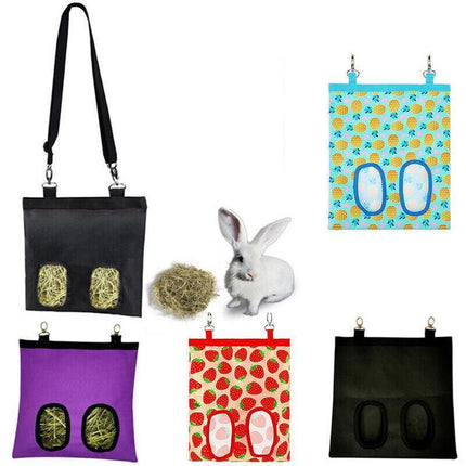 Hay Bag Guinea Pig Rabbit Feeding Bag Animal Hay Feeder Bag Hanging Feeder - Yellow.