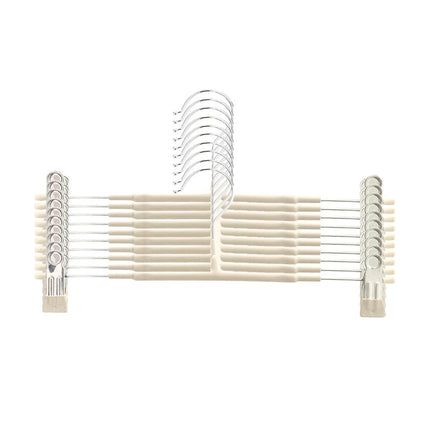 10pcs Home Wardrobe Pant Rack Hanging Trouser Organizer Clothes Hanger - Green.